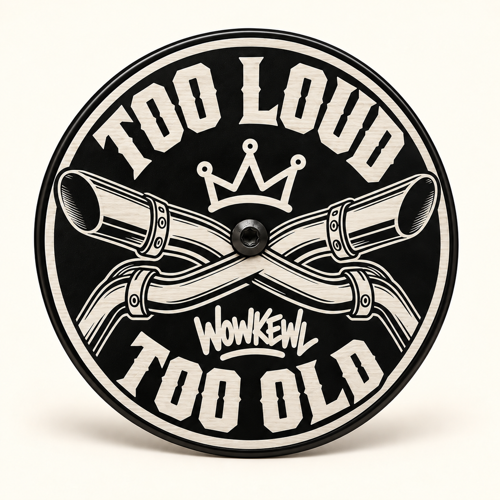 Luftrenarlock 5,5 tum med Too Loud Too Old-motiv