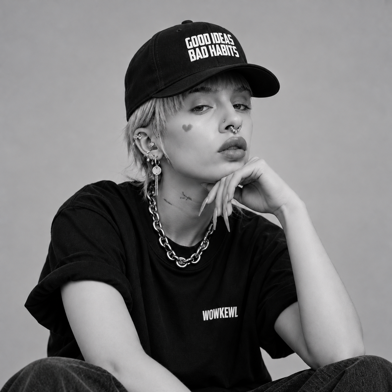 WOWKEWL Good Ideas Cap — on model