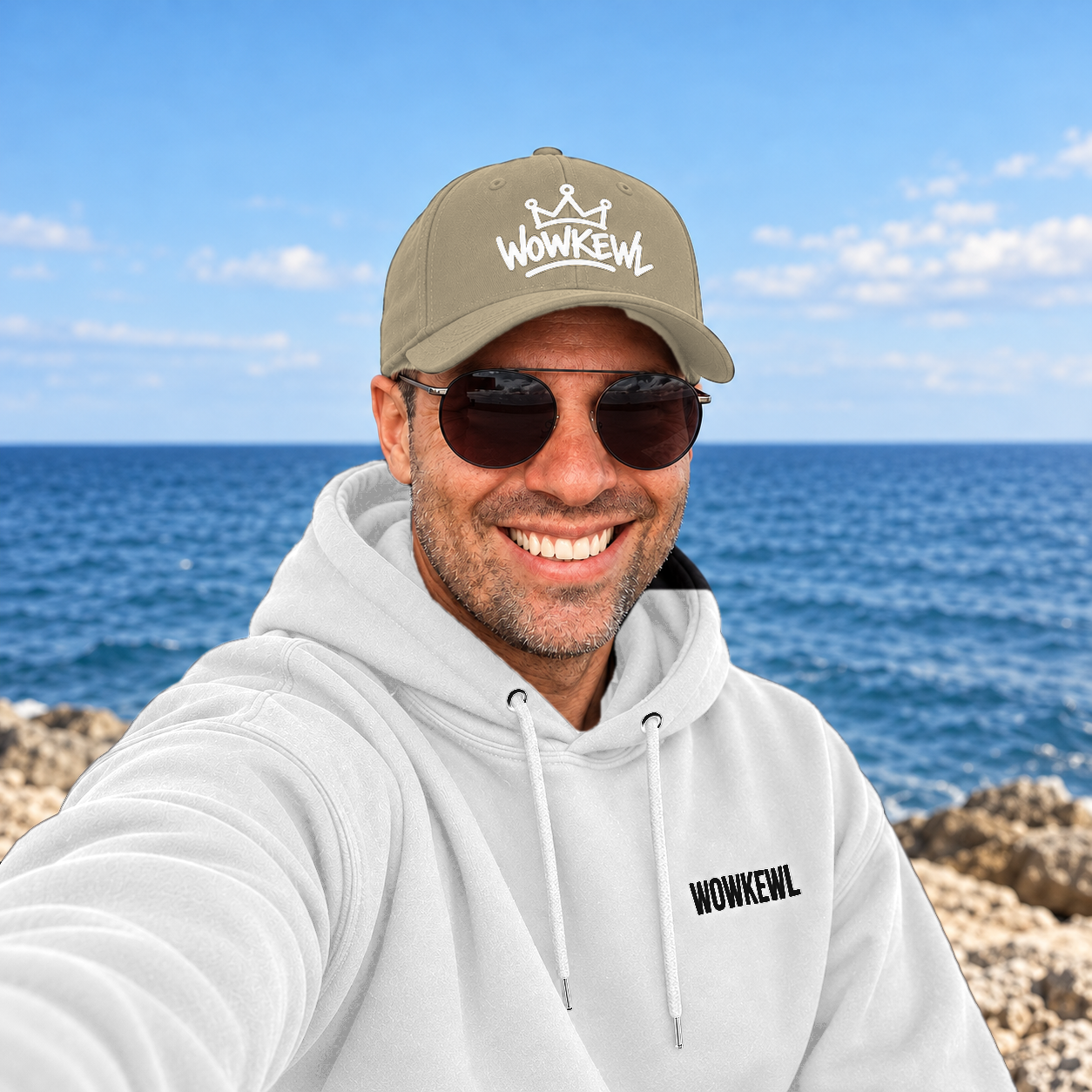 WOWKEWL Crown Cap — on model