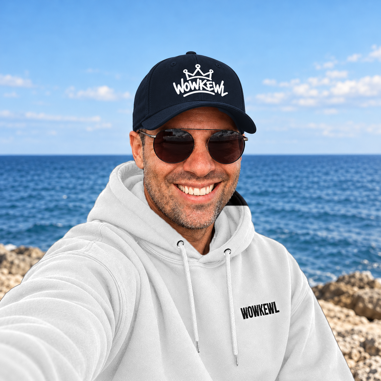 WOWKEWL Crown Cap — on model