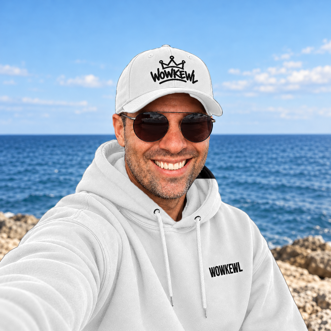 WOWKEWL Crown Cap — on model