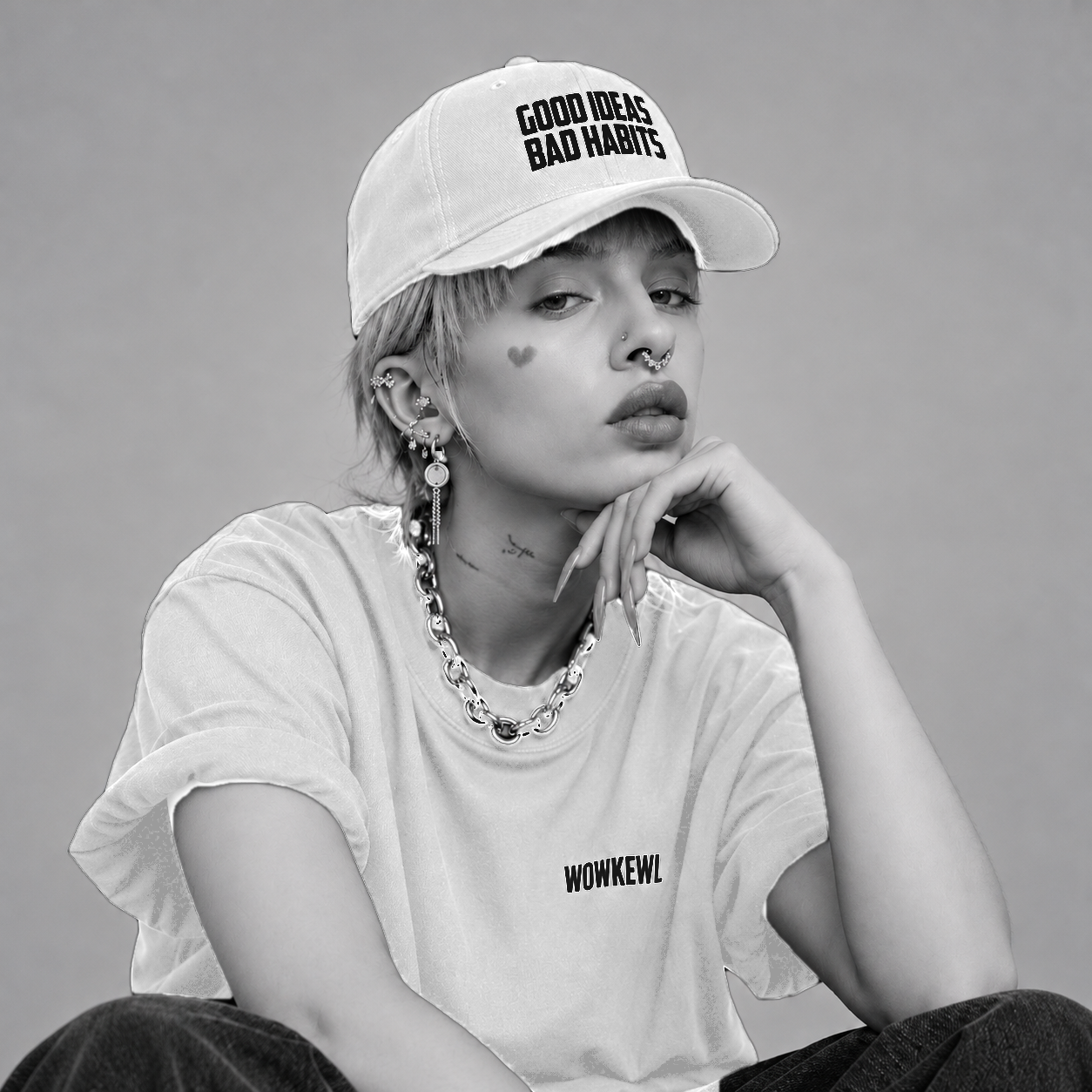 WOWKEWL Good Ideas Cap — on model