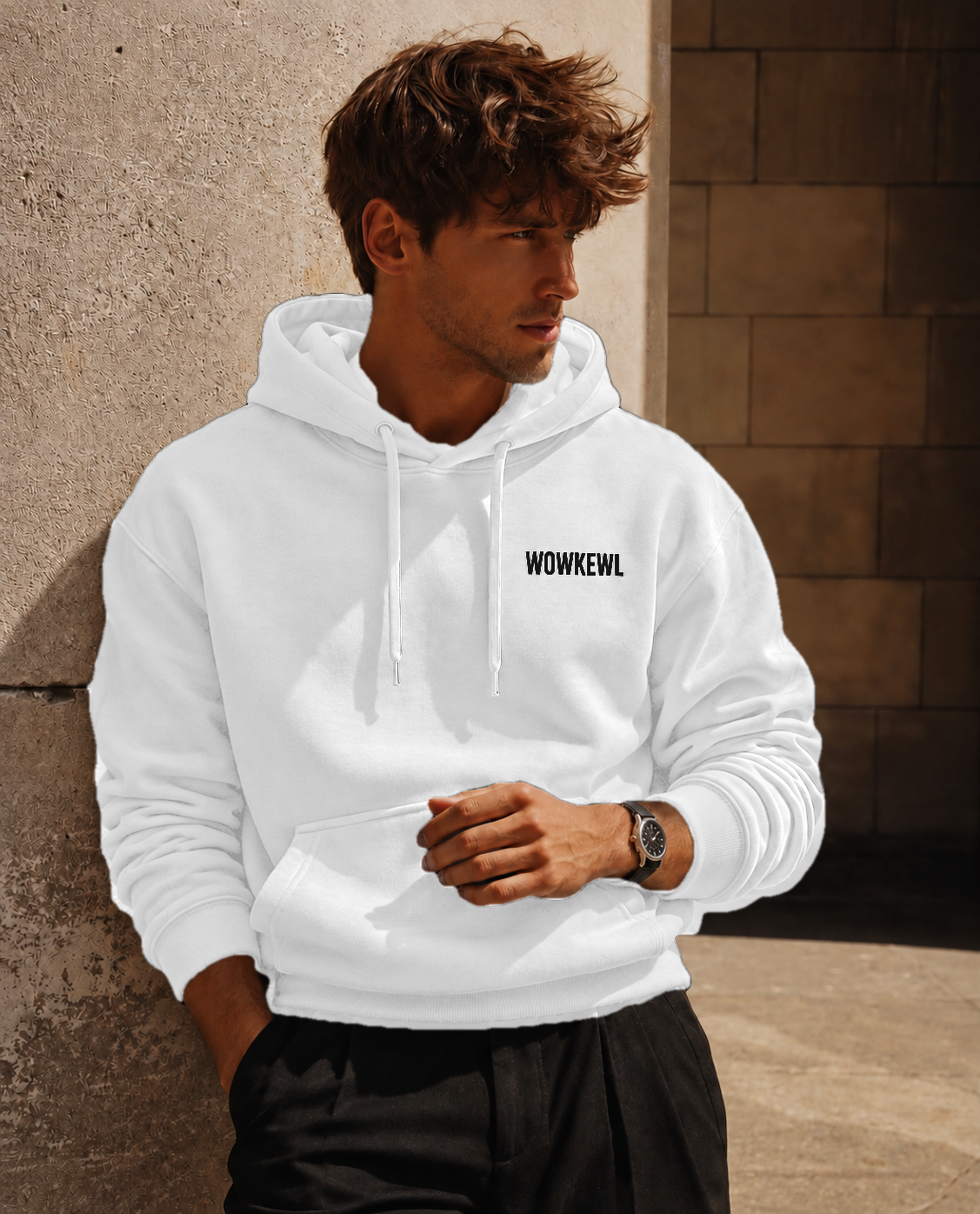 WOWKEWL Good Ideas Hoodie — on model