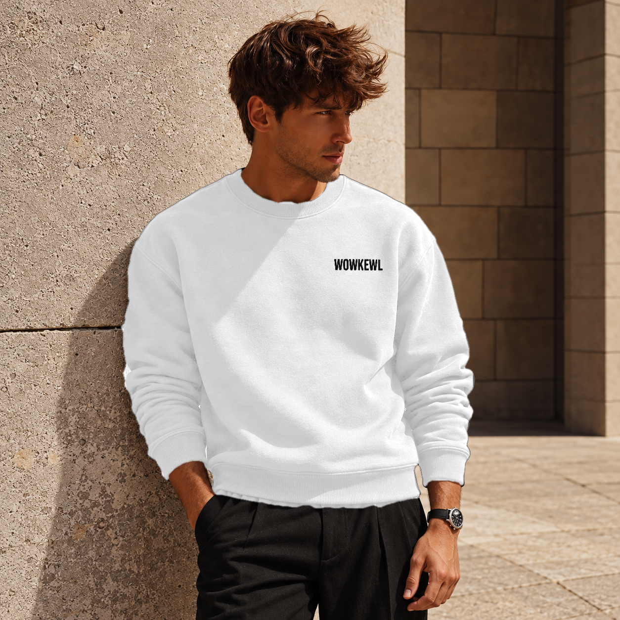 WOWKEWL Good Ideas Sweatshirt — on model