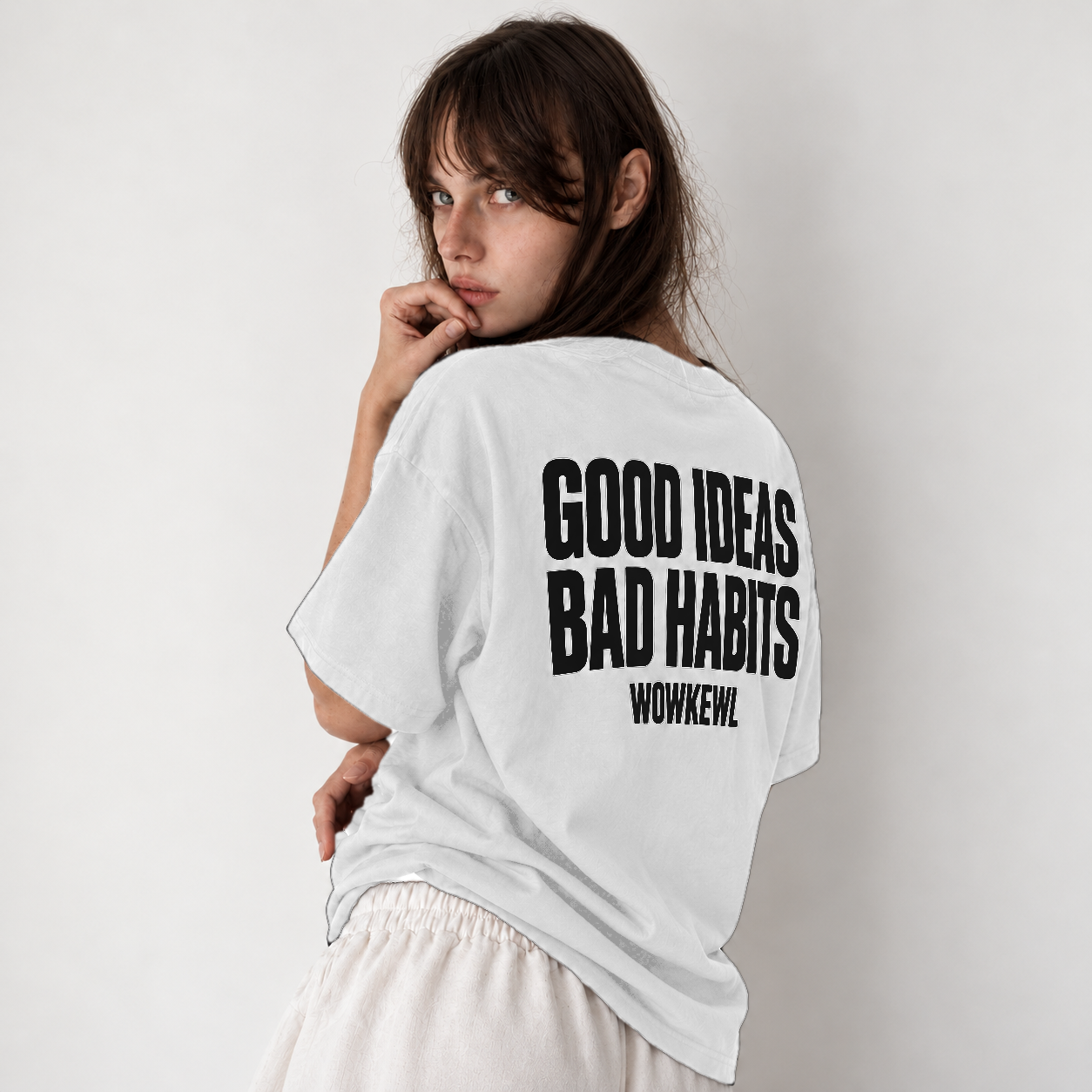 WOWKEWL Good Ideas Tee — on model