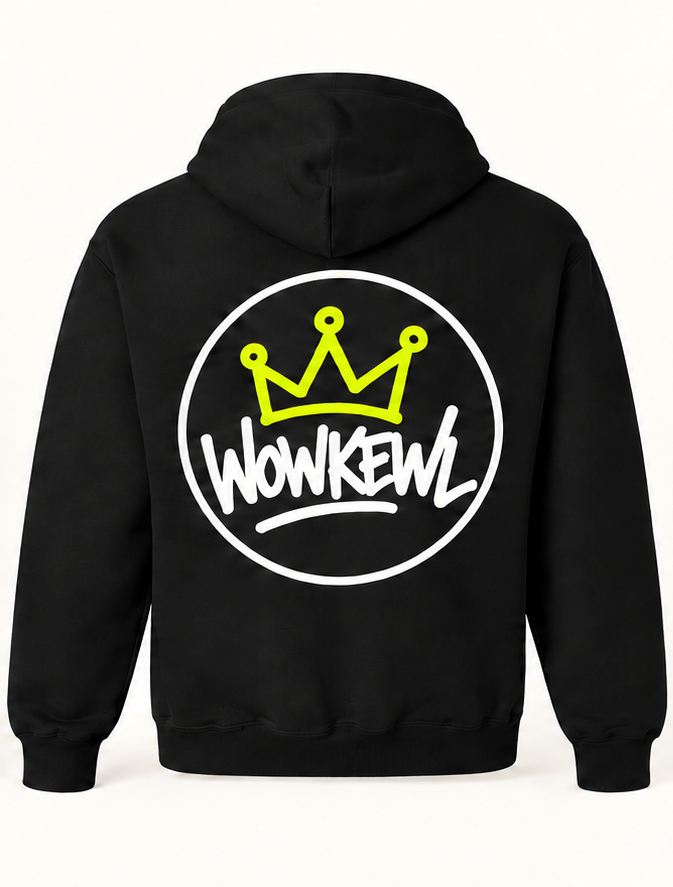WOWKEWL Crown Hoodie – svart – baksida
