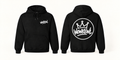 WOWKEWL Crown Mono Hoodie svart med vitt Crown-tryck på ryggen
