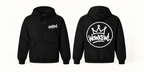 WOWKEWL Crown Mono Hoodie svart med vitt Crown-tryck på ryggen