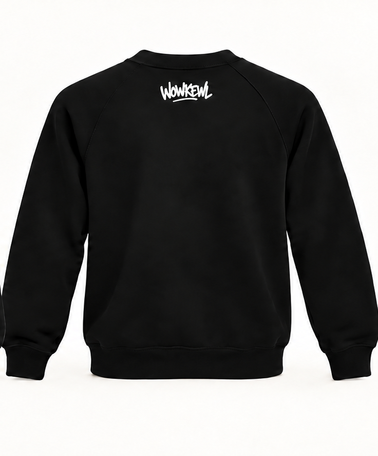 WOWKEWL Crown Mono Sweatshirt – svart – baksida