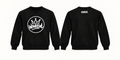 WOWKEWL Crown Mono Sweatshirt svart med vitt Crown-tryck framtill