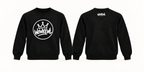 WOWKEWL Crown Mono Sweatshirt svart med vitt Crown-tryck framtill