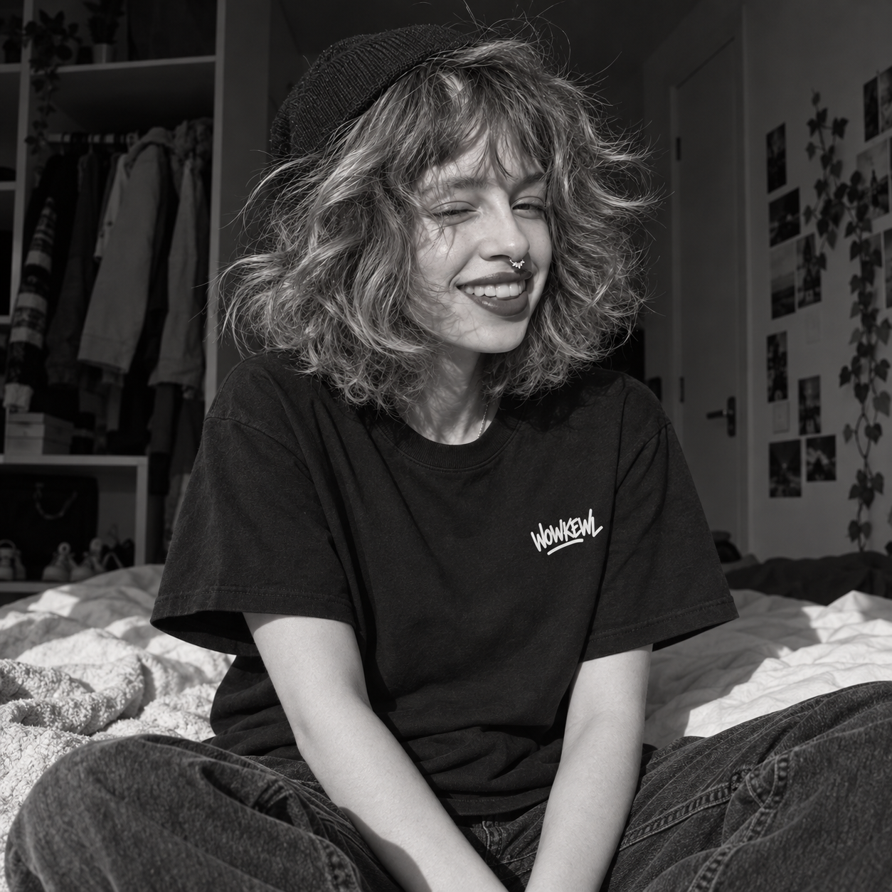 WOWKEWL Crown Mono Tee – svart