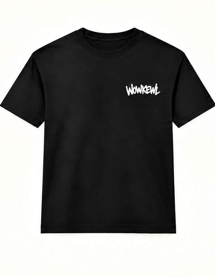 WOWKEWL Crown Mono Tee – svart – framsida