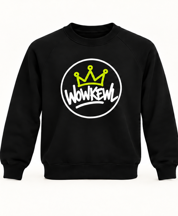 WOWKEWL Crown Sweatshirt – svart – framsida