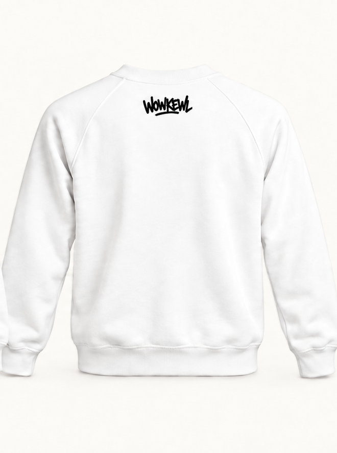 WOWKEWL Crown Sweatshirt – vit – baksida