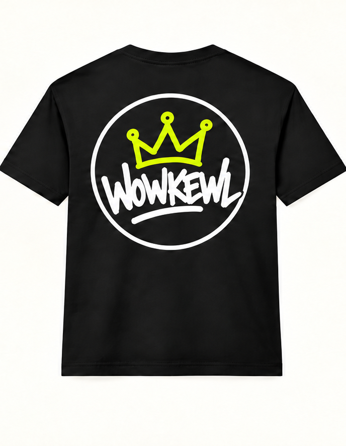 WOWKEWL Crown Tee – svart – baksida