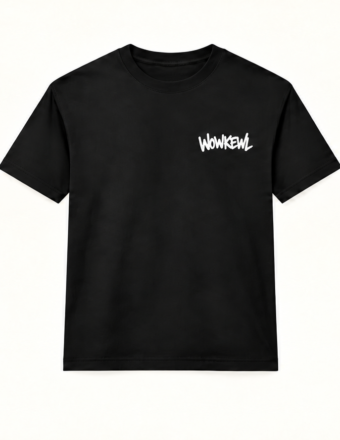 WOWKEWL Crown Tee – svart – framsida