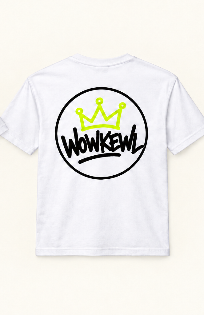 WOWKEWL Crown Tee – vit – baksida