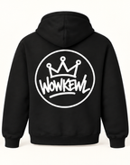 WOWKEWL Crown Zip Hoodie – svart – baksida