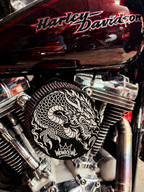 Visualisering av WOWKEWL Dragon monterat på motorcykel