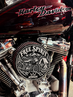 Visualisering av Free Spirit-locket monterat på motorcykel