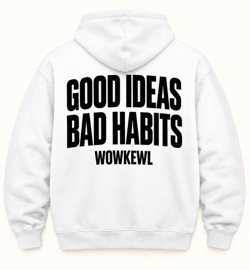 WOWKEWL Good Ideas Hoodie – vit – baksida