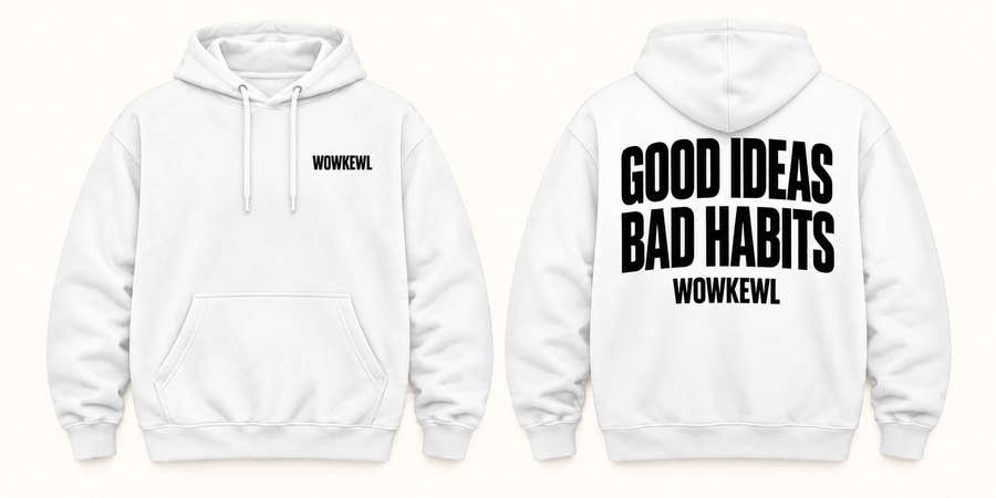 WOWKEWL Good Ideas Hoodie – Vit