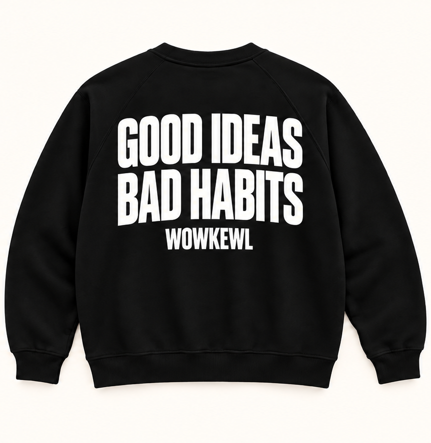 WOWKEWL Good Ideas Sweatshirt – svart – baksida