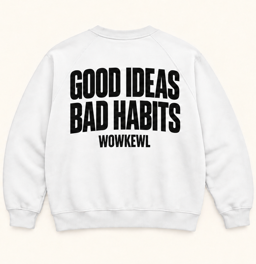 WOWKEWL Good Ideas Sweatshirt – vit – baksida