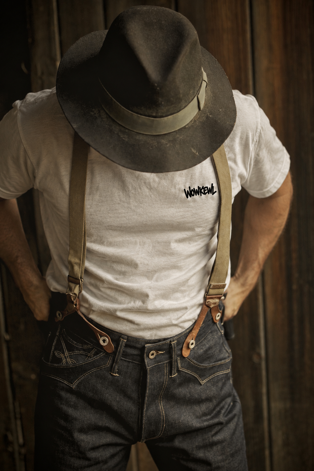 White Crown T-shirt with black WOWKEWL chest print