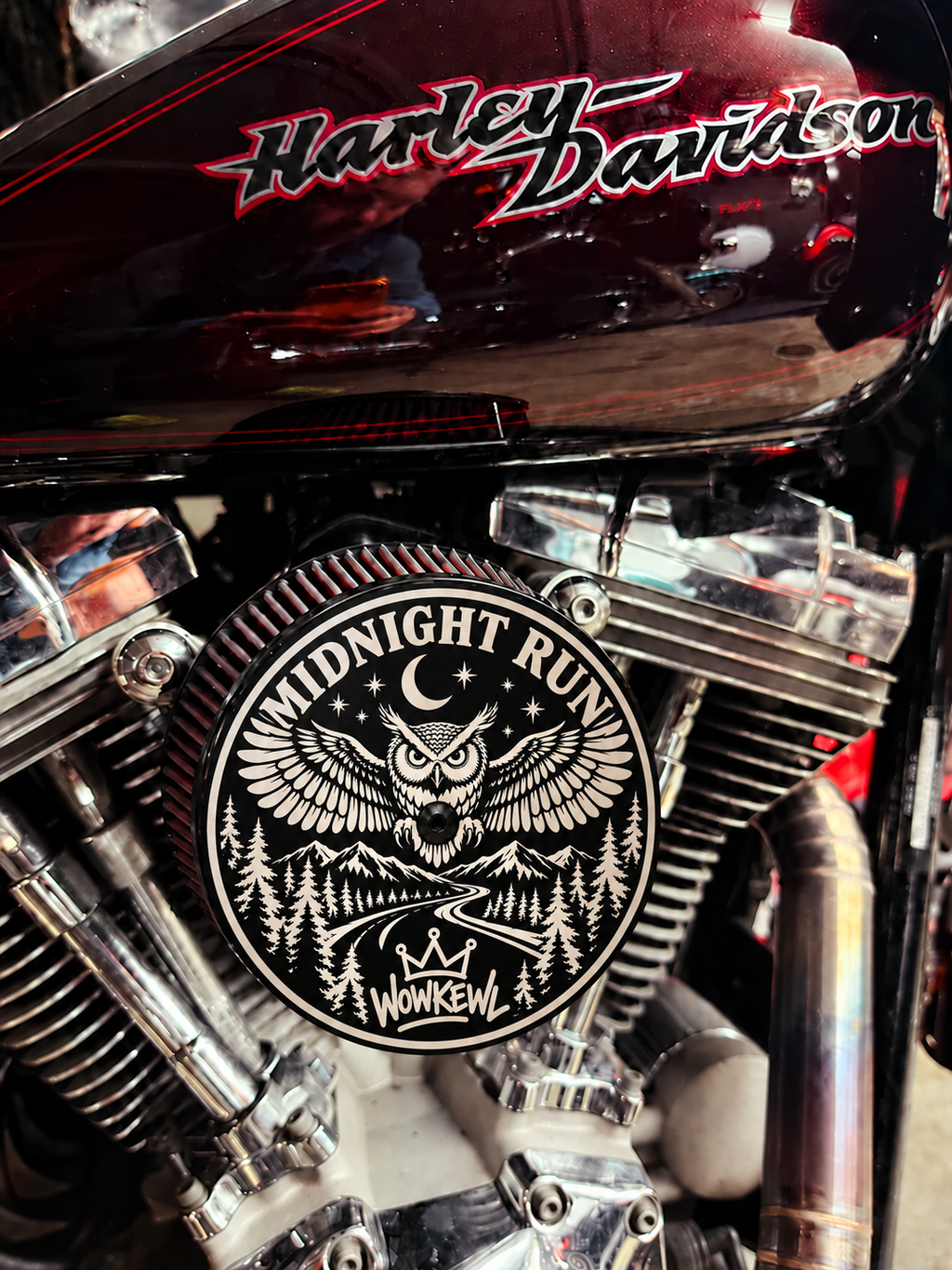 Visualisering av Midnight Run monterat på motorcykel
