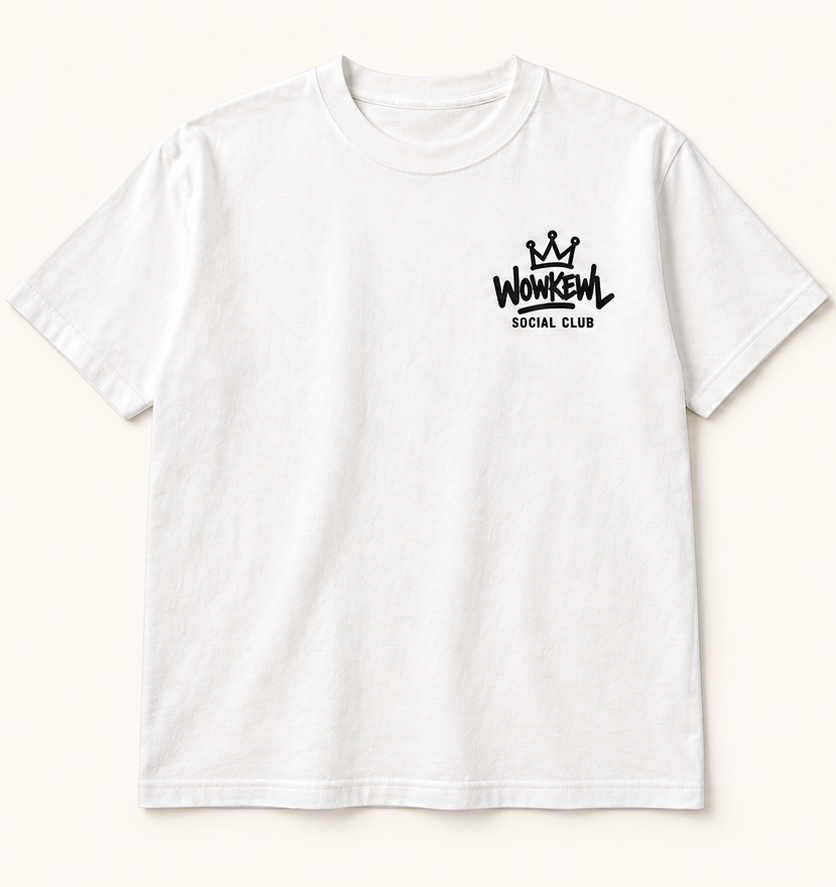 WOWKEWL Social Club Tee – vit – framsida