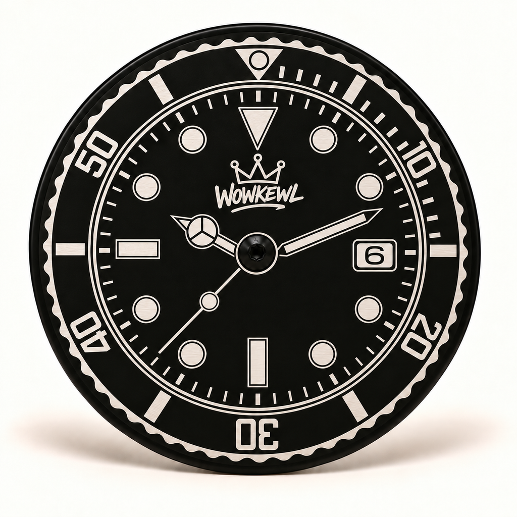 Luftrenarlock 5,5 tum med Watch Dial-motiv och WOWKEWL-logga