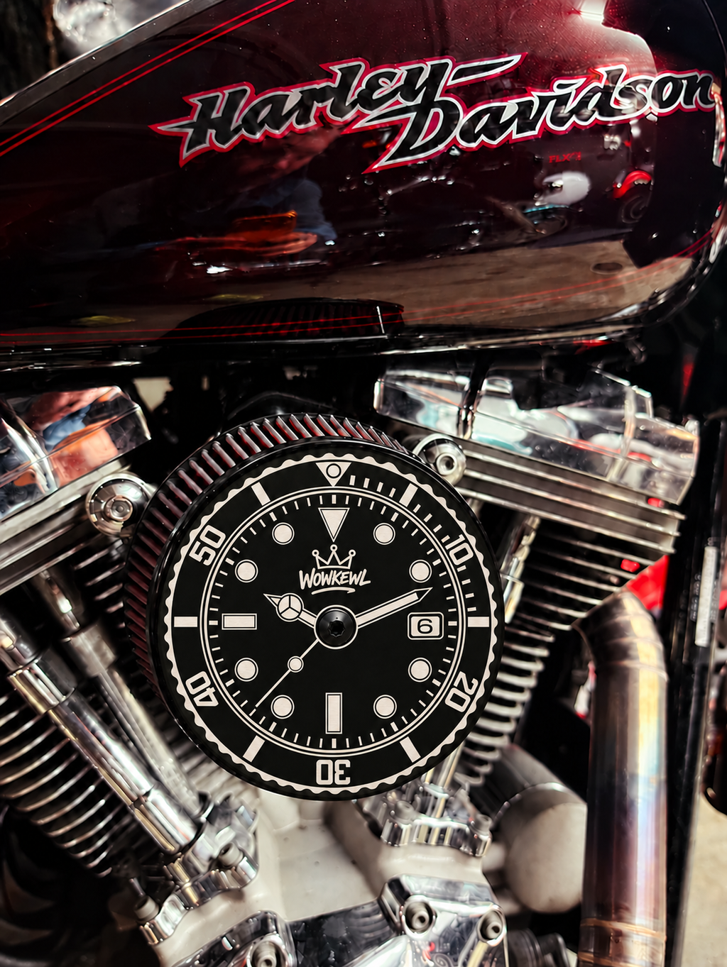 Visualisering av Watch Dial-locket monterat på motorcykel
