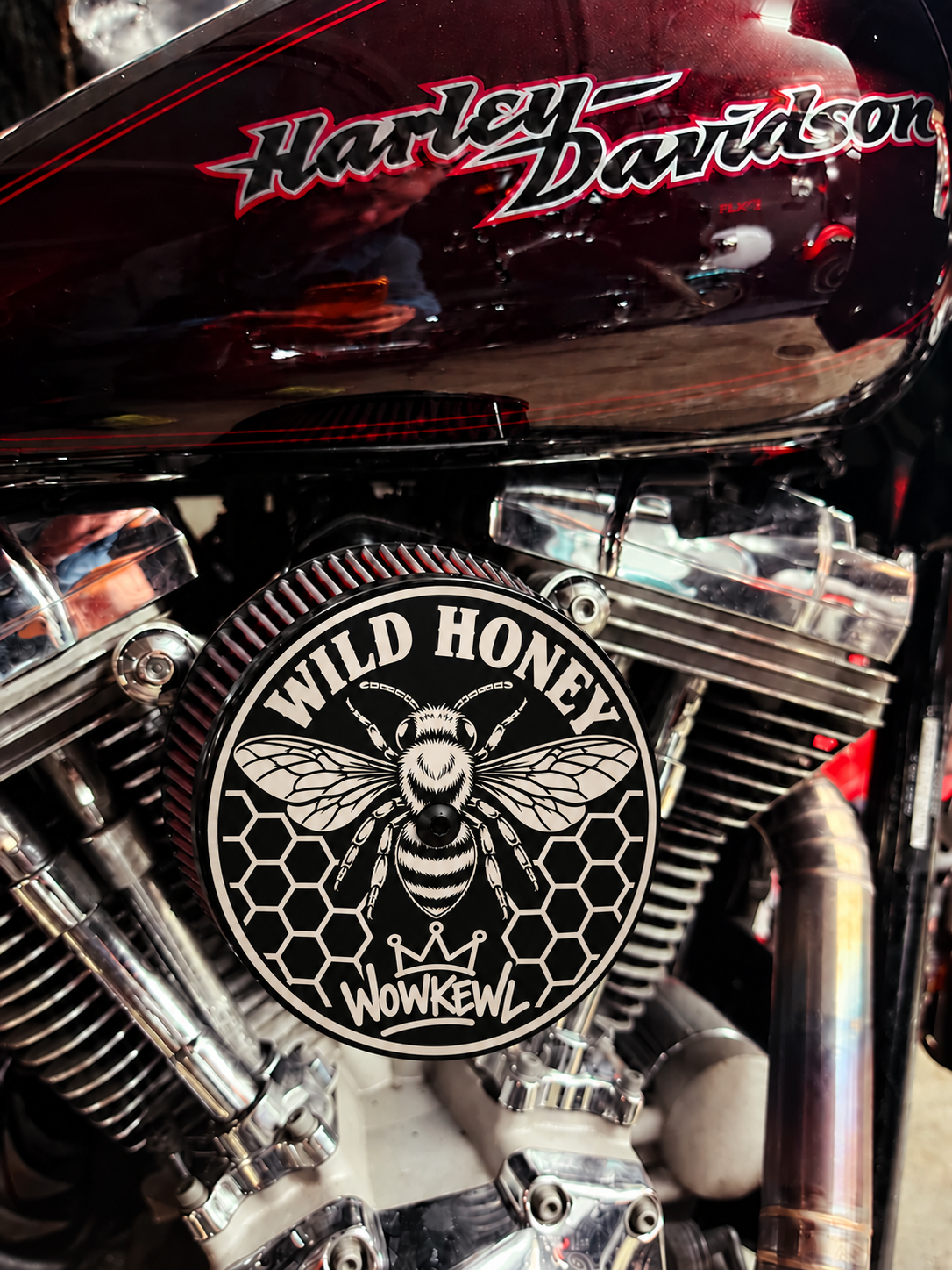 Visualisering av Wild Honey monterat på motorcykel